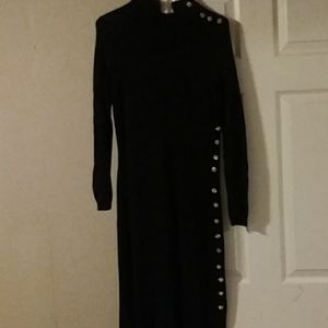 Form Accentuating Black Knit Dress